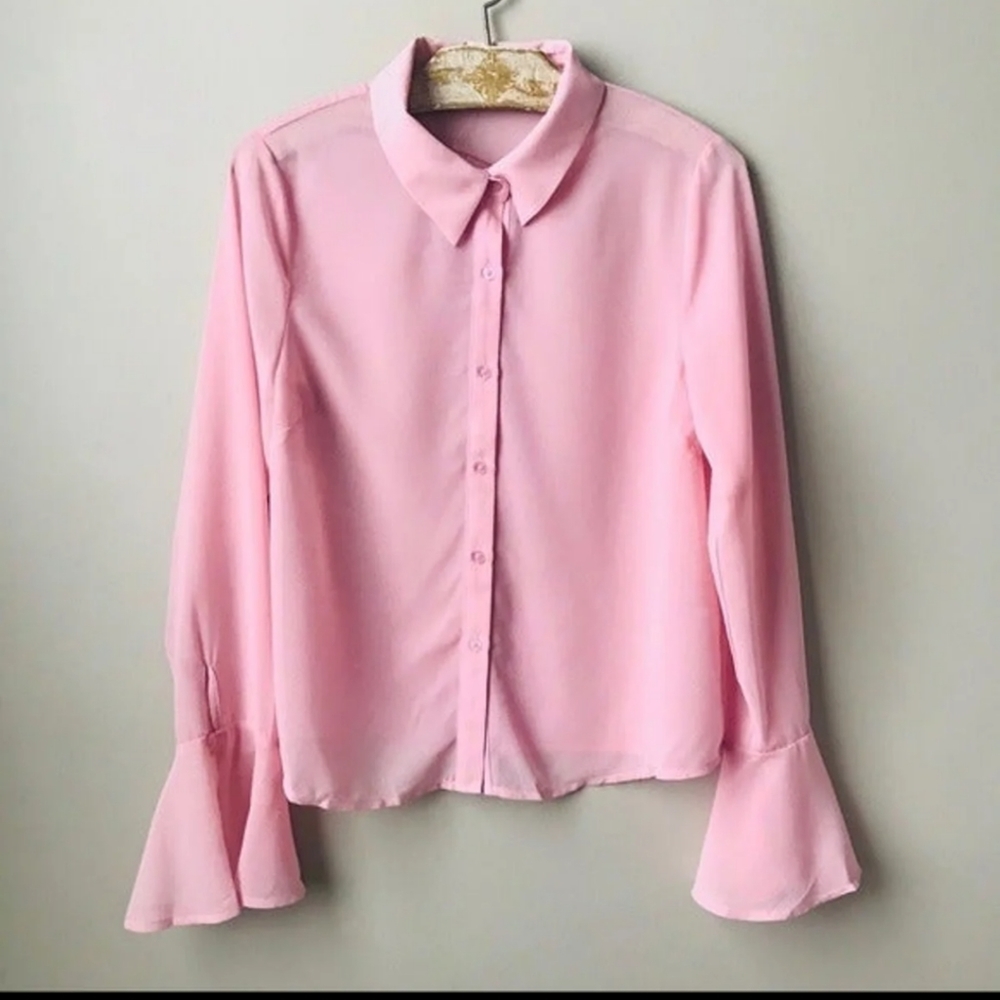 Womens Pink After Market Blouse Size M NWOT